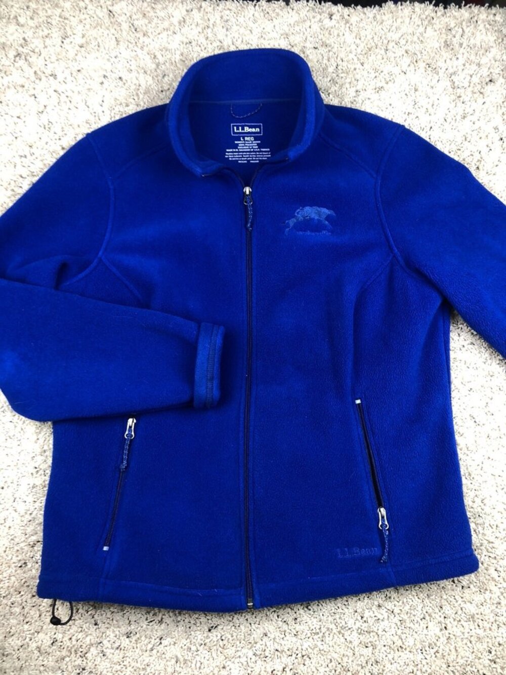 L.L. Bean Women's Trail Jacket Fleece Dark Blue Size Large Reg Hardscuffle